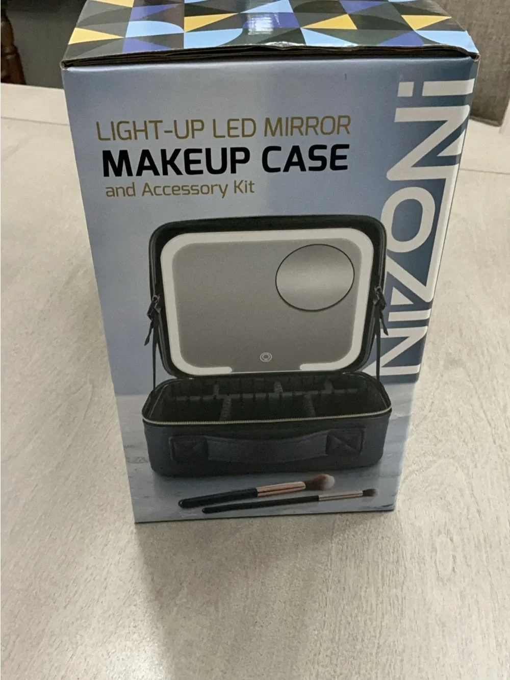 Light-Up LED Mirror Makeup Case - Navy